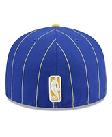 New Era Men's Royal/Gold Golden State Warriors Pinstripe Two-Tone 59Fifty Fitted Hat