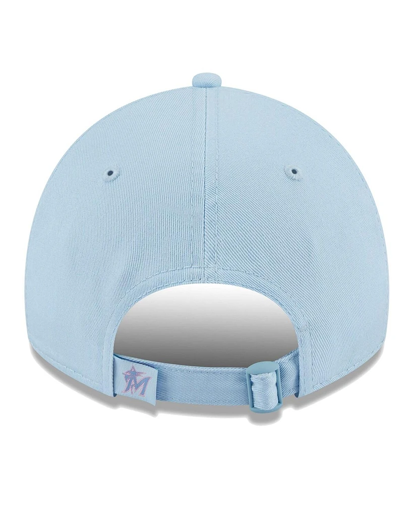 New Era Women's Miami Marlins Multi Light Blue 9Twenty Adjustable Hat