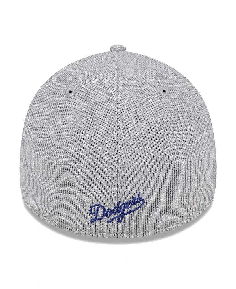 New Era Men's Gray Los Angeles Dodgers Active Pivot 39Thirty Flex Hat