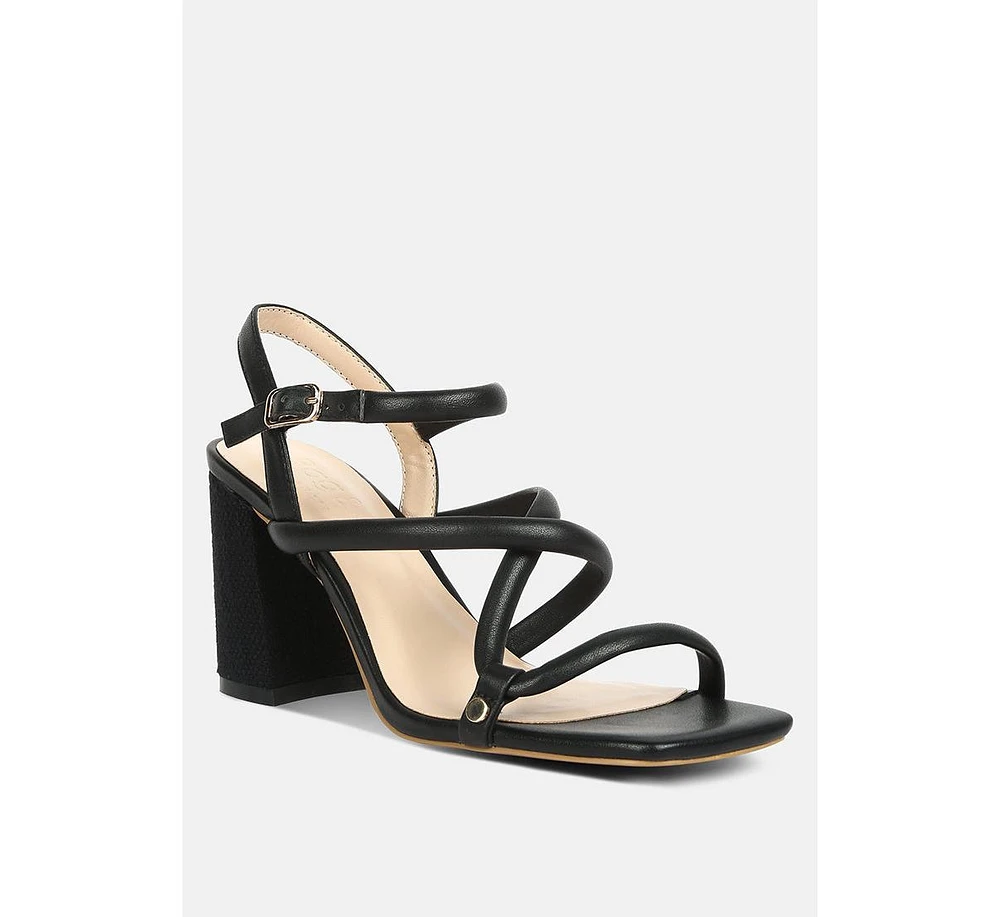 Rag & Co Artha Womens open square toe block heel sandals