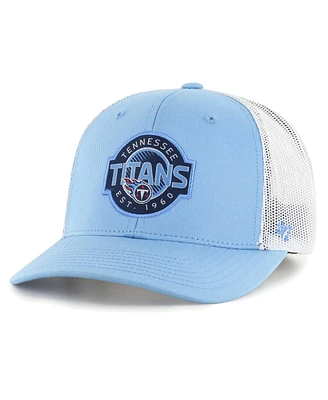 47 Brand Youth Light Blue/White Tennessee Titans Scramble Adjustable Trucker Hat