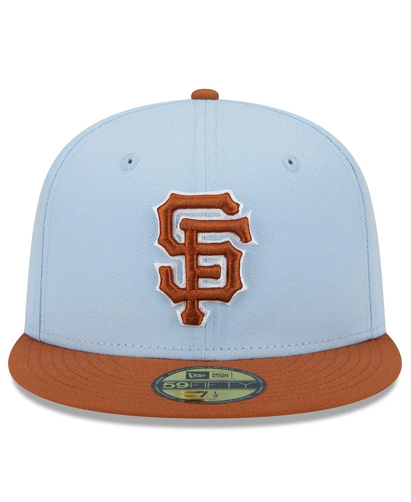 New Era Men's Light Blue/ San Francisco Giants Spring Color Basic Two-Tone 59Fifty Fitted Hat