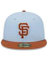 New Era Men's Light Blue/ San Francisco Giants Spring Color Basic Two-Tone 59Fifty Fitted Hat