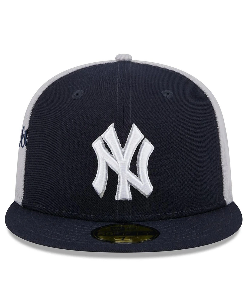 New Era Men's Navy/Gray New York Yankees Gameday Sideswipe 59Fifty Fitted Hat