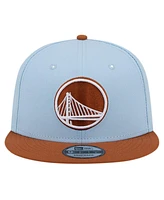 New Era Men's Light Blue/ Golden State Warriors 2-Tone Color Pack 9Fifty Snapback Hat