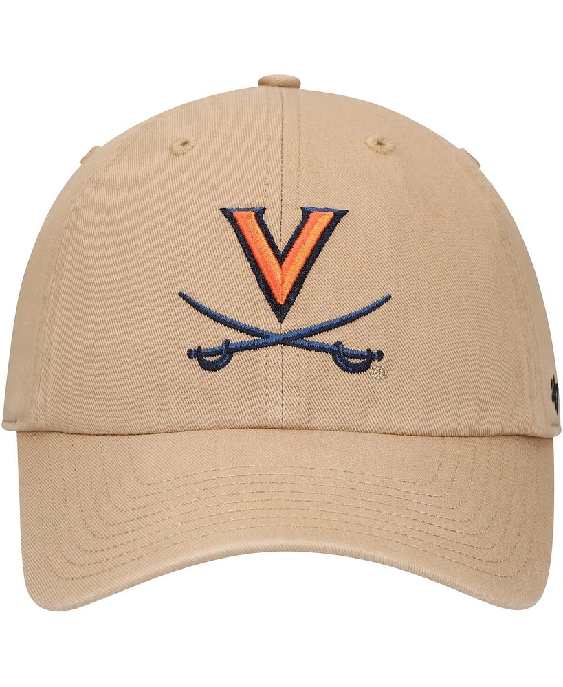 47 Brand Men's Khaki Virginia Cavaliers Clean Up Adjustable Hat