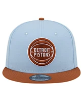 New Era Men's Light Blue/Brown Detroit Pistons 2-Tone Color Pack 9fifty Snapback Hat