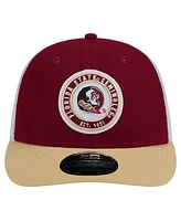 New Era Men's Garnet Florida State Seminoles Throwback Circle Patch 9fifty Trucker Snapback Hat