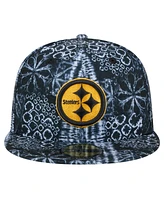 New Era Men's Black Pittsburgh Steelers Shibori 59fifty Fitted Hat