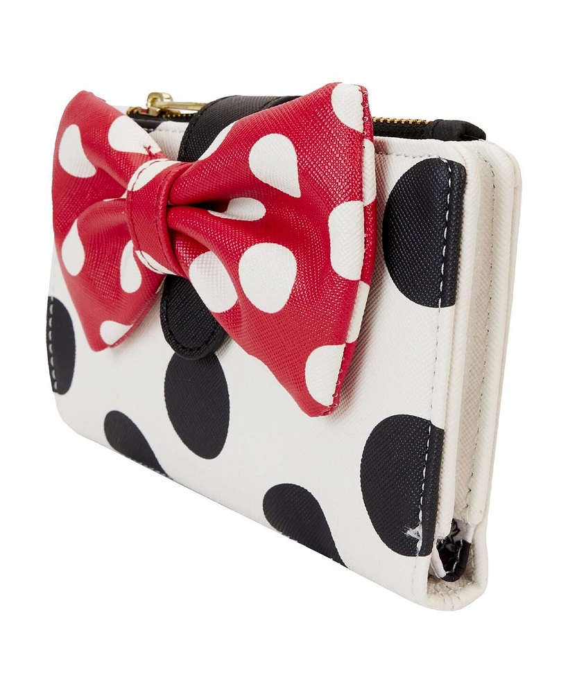 Loungefly Mickey Friends Minnie Mouse Rocks The Dots Classic Flap Wallet