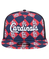 New Era Men's Navy St. Louis Cardinals Seeing Diamonds A-Frame Trucker 9Fifty Snapback Hat