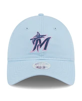 New Era Women's Miami Marlins Multi Light Blue 9Twenty Adjustable Hat