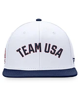 Fanatics Branded Men's White/Navy Team Usa Snapback Hat