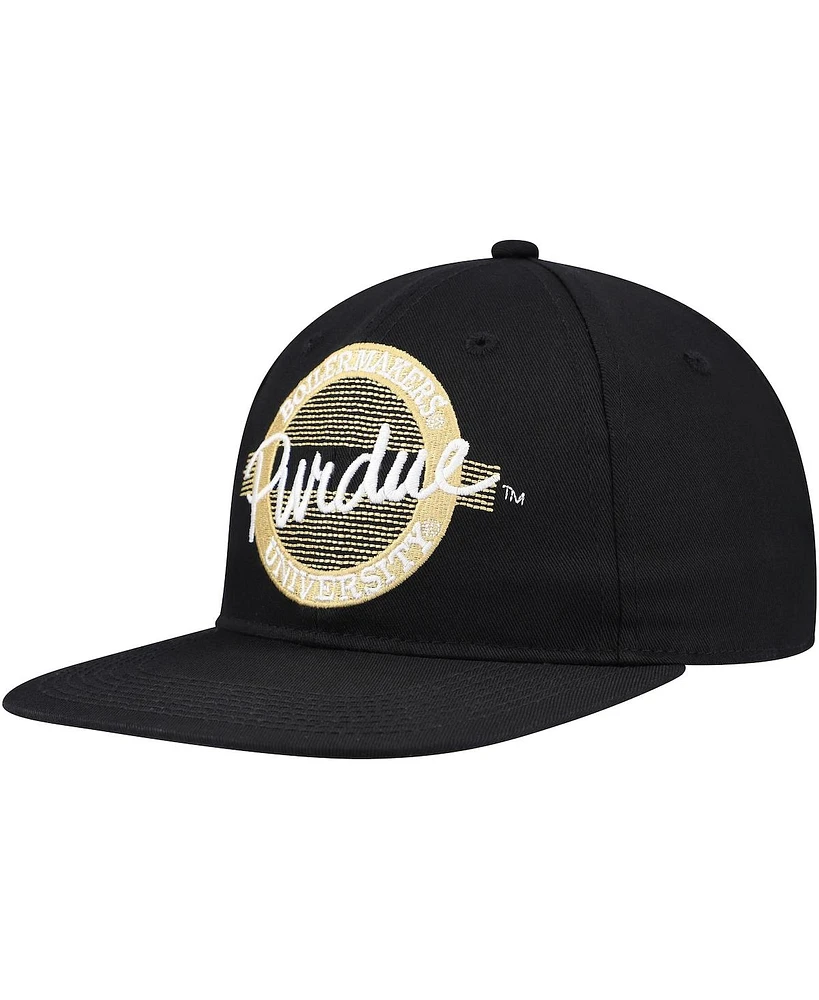 The Game Unisex Black Purdue Boilermakers Retro Circle Snapback Hat