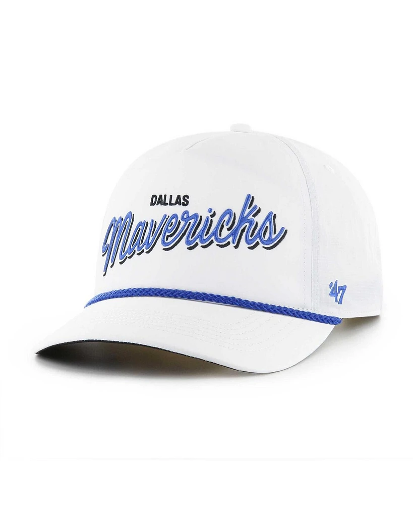 47 Brand Men's White Dallas Mavericks Fairway Hitch brrr Adjustable Hat