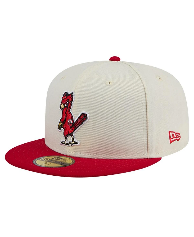New Era Men's White St. Louis Cardinals Cooperstown Collection Alternate Chrome 59Fifty Fitted Hat