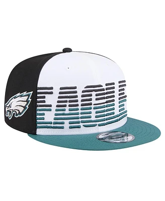 New Era Men's White/Midnight Green Philadelphia Eagles Throwback Space 9Fifty Snapback Hat