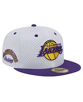 New Era Men's White/Purple Los Angeles Lakers Throwback 2Tone 59Fifty Fitted Hat