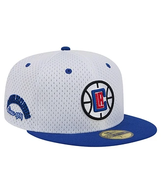 New Era Men's White/Royal La Clippers Throwback 2Tone 59Fifty Fitted Hat