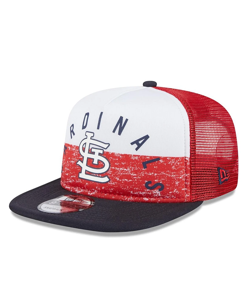 New Era Men's White/Red St. Louis Cardinals Team Foam Front A-Frame Trucker 9Fifty Snapback Hat