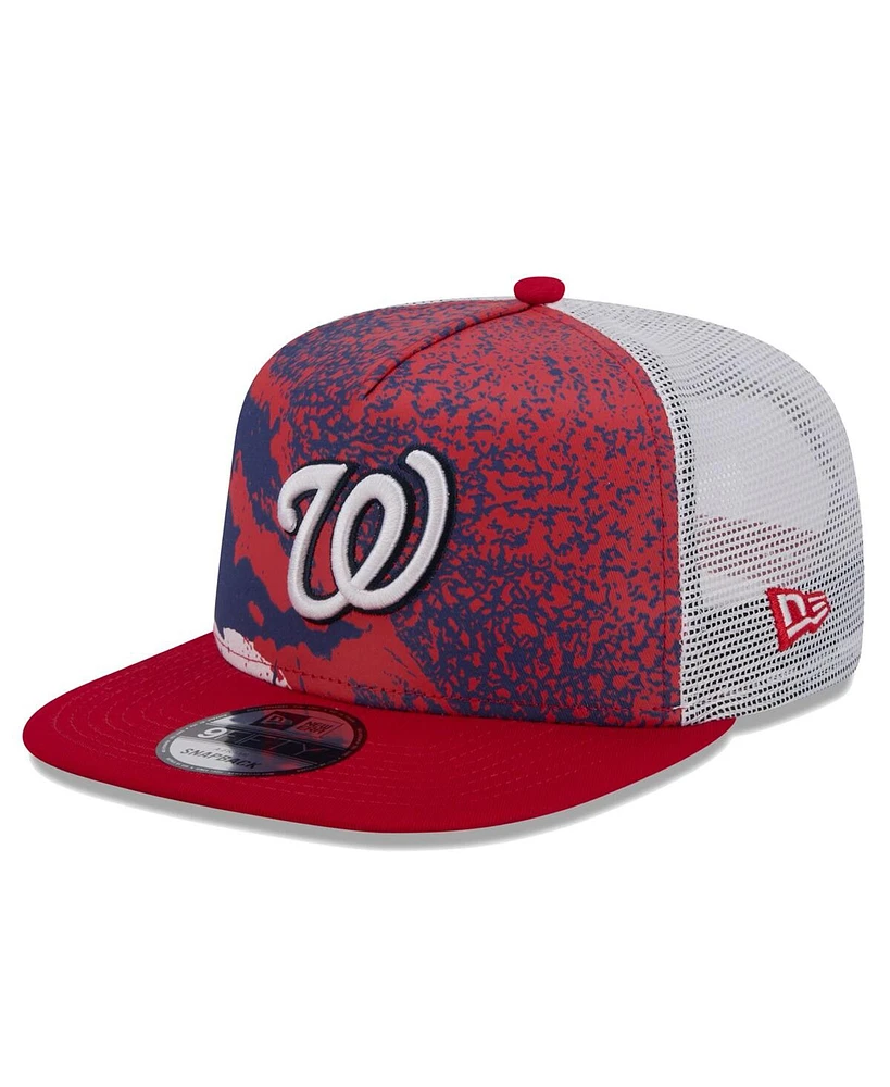 New Era Men's Red Washington Nationals Court Sport 9Fifty Snapback Hat