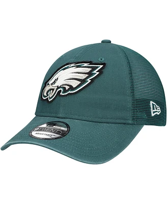 New Era Men's Green Philadelphia Eagles Game Day 9Twenty Adjustable Trucker Hat