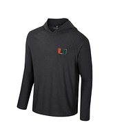 Colosseum Men's Black Miami Hurricanes Cloud Jersey Raglan Long Sleeve Hoodie T-Shirt