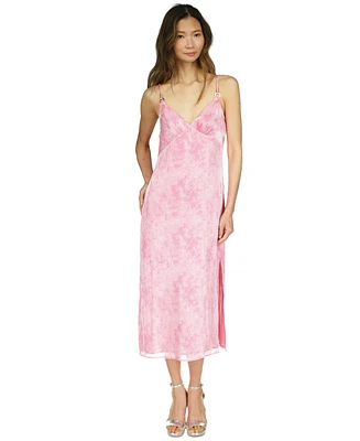 Michael Kors Women's Tonal-Print Slit Slip Dress