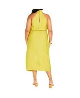 City Chic Women's Briella Halter Twist Front Maxi Dress