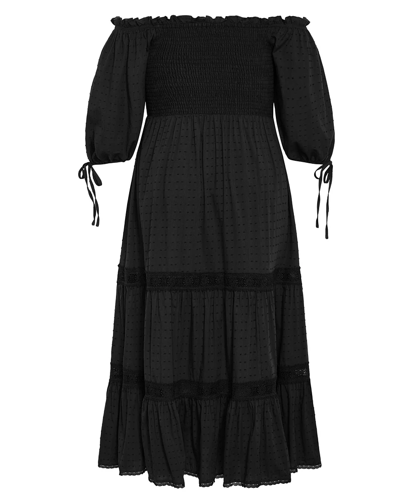 City Chic Women's Love Shirred Dress