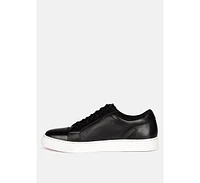 Rag & Co Ashford White Fine Leather Handcrafted Sneakers