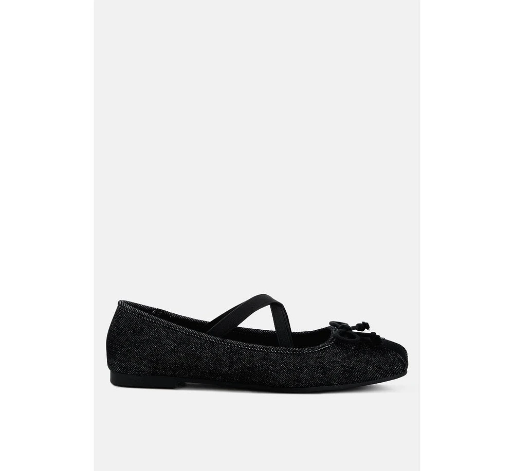 London Rag Arimer Criss Cross Strap Ballet Flats