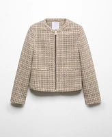 Mango Women's Tweed Zipped Jacket