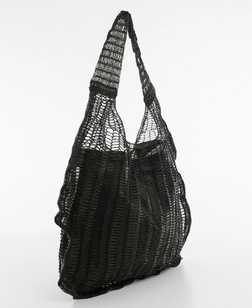 Mango Women's Mesh Pattern Shopper Bag
