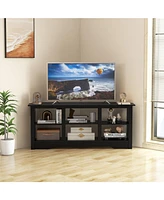 Slickblue 58 Inch Tv Stand with 6 Open Storage Shelves for TVs up to 65 Inches-Gray