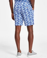 Club Room Men's Keys Regular-Fit Stretch Palm Leaf-Print 9" Shorts, Created for Macy's