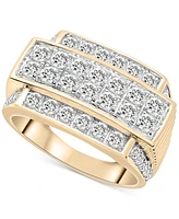 Men's Diamond Multirow Two Level Cluster Ring (2 ct. t.w.) in 10k Gold