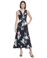 Calvin Klein Petite Sleeveless V-Neck Midi Dress