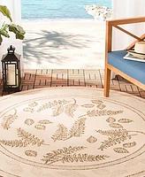 Safavieh Courtyard CY0772 Natural and Brown 5'3" x 5'3" Round Outdoor Area Rug