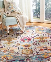 Safavieh Crystal CRS518 Cream and Teal 7' x 7' Round Area Rug