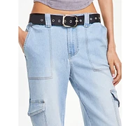 Madden Girl Juniors' Belted Skater Jeans