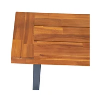 Tokar Rustic Acacia Wood Bench With Seating For Two, Flared Wooden Legs And Slatted Surface For Indoor And Outdoor Use