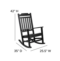 Merrick Lane Set Of 2 Hillford Poly Resin Indoor/Outdoor Rocking Chairs