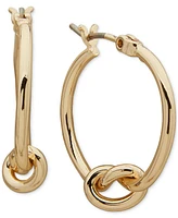 Dkny Small Bottom Knotted Modern Hoop Earrings