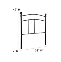 Merrick Lane Kildare Twin Metal Headboard Contemporary Arched Headboard With Adjustable Rail Slots
