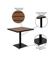 Kersey Piece Patio Table And Chairs Set Faux Wood And Metal Indoor/Outdoor Table And Chairs With All-Weather Purpose