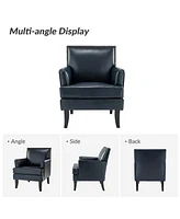 Nihad Modern Faux Leather Accent Chair with Nailhead Trim