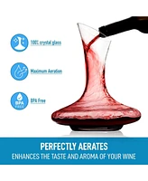 Zulay Kitchen Crystal Red Wine Decanter - 100% Hand Blown Lead-Free Glass Wine Aerator (1800ml)