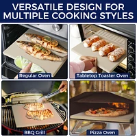 Chefspot Pizza Stone for Grill and Oven - 12" x 12" Cordierite Pizza Baking Stone