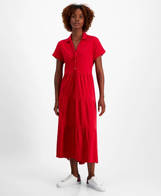 tommy hilfiger tiered maxi dress Tommy Hilfiger Women's Floral Tiered Maxi Dress, 10